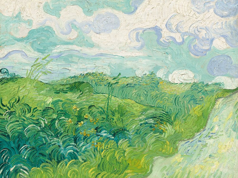 Green Wheat Fields, Auvers art print by Vincent Van Gogh for $57.95 CAD