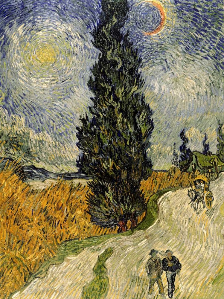 Road with Cypresses art print by Vincent Van Gogh for $57.95 CAD