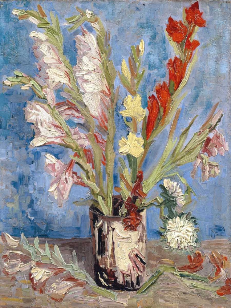  Vase with Gladioli and China Asters art print by Vincent van Gogh for $57.95 CAD