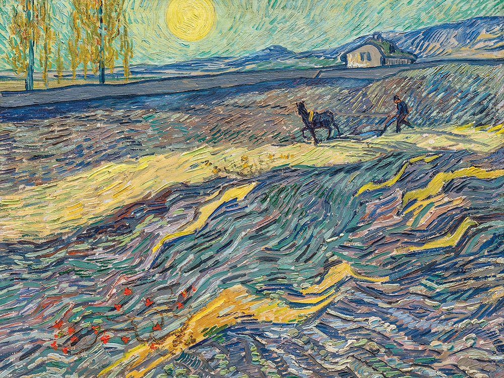 Field with Ploughing art print by Vincent van Gogh for $57.95 CAD