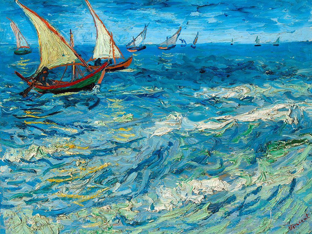 Seascape at Saintes-Maries, 1888 art print by Vincent van Gogh for $57.95 CAD