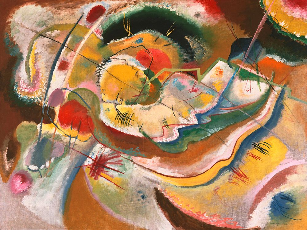 Little Painting with Yellow (Improvisation), 1914 art print by Wassily Kandinsky for $57.95 CAD