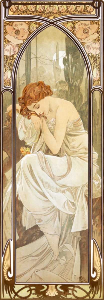 Times of the Day: Nightly art print by Alphonse Mucha for $57.95 CAD