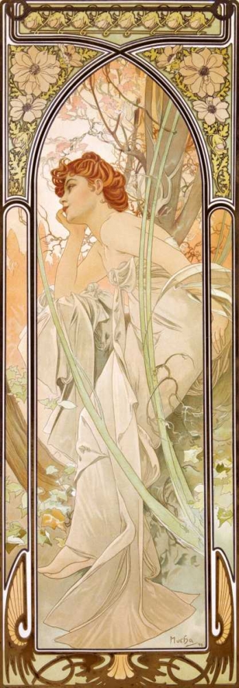 Times of the Day: Evening art print by Alphonse Mucha for $57.95 CAD