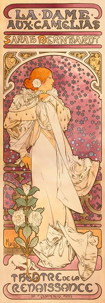 La Dame aux Camelias art print by Alphonse Mucha for $57.95 CAD