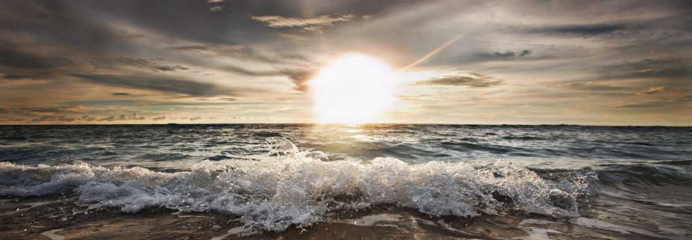Sun shining over rocky waves art print by Niels Busch for $57.95 CAD