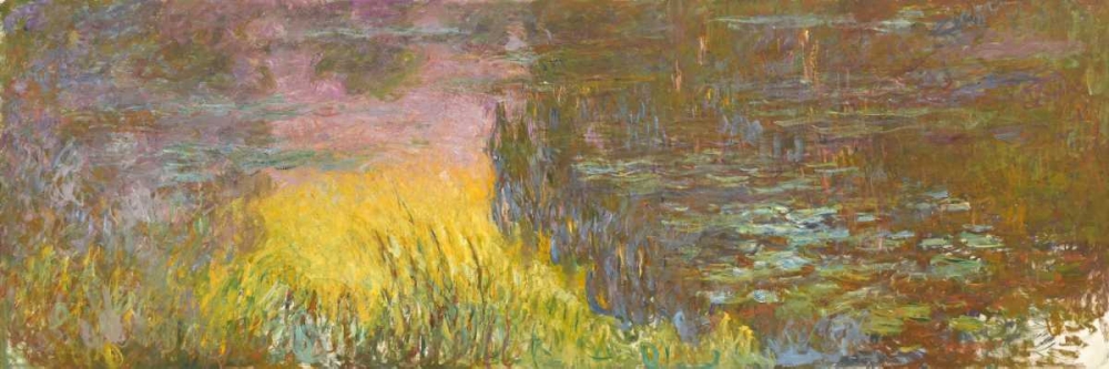 The Water Lilies - Setting Sun art print by Claude Monet for $57.95 CAD
