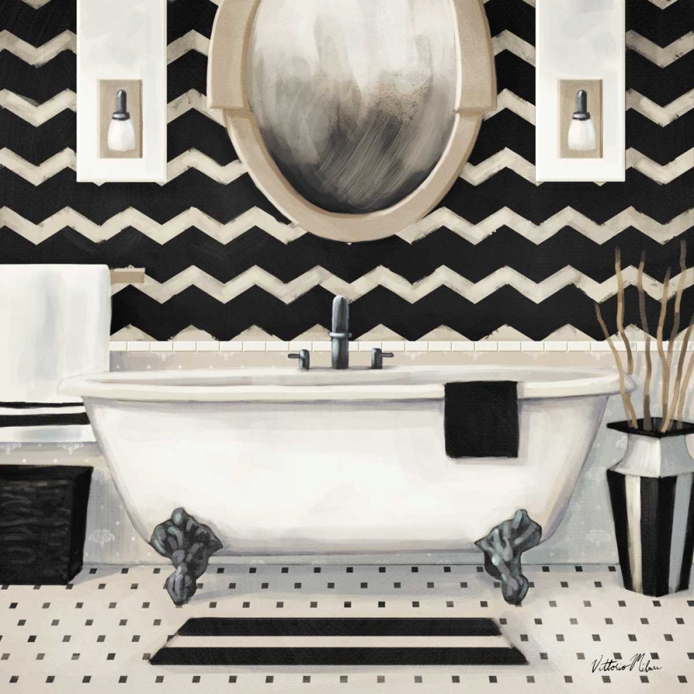 Black and Gold Bath II    art print by Vittorio Milan for $57.95 CAD