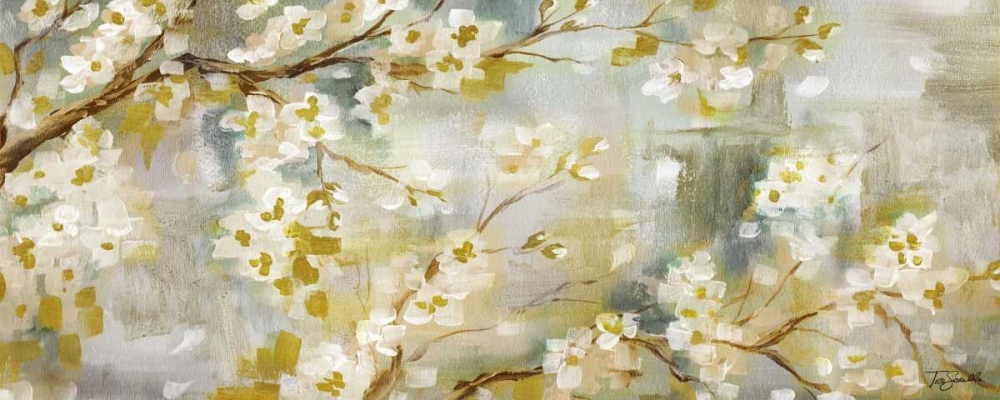 Golden Cherry Blossoms Panel art print by Tre Sorelle Studios for $57.95 CAD