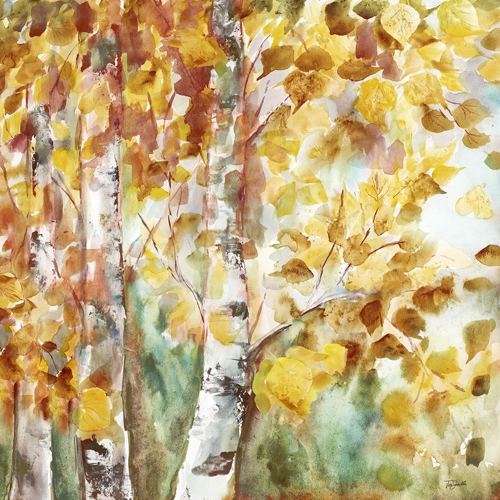 Watercolor Fall Aspens Square art print by Tre Sorelle Studios for $63.95 CAD