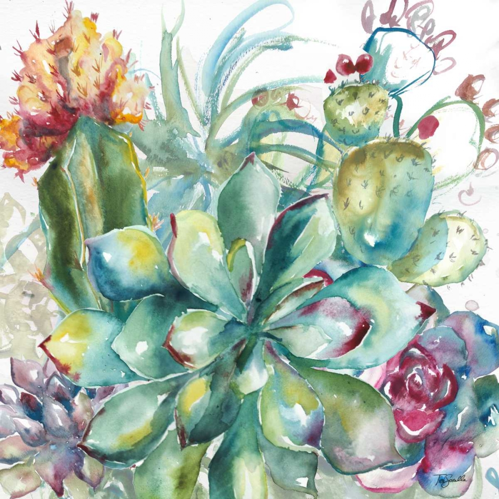 Succulent Garden Watercolor I art print by Tre Sorelle Studios for $57.95 CAD