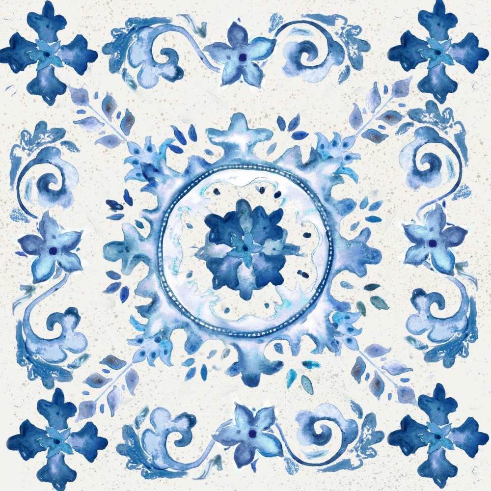 Artisan Medallions White/Blue III art print by Tre Sorelle Studios for $57.95 CAD