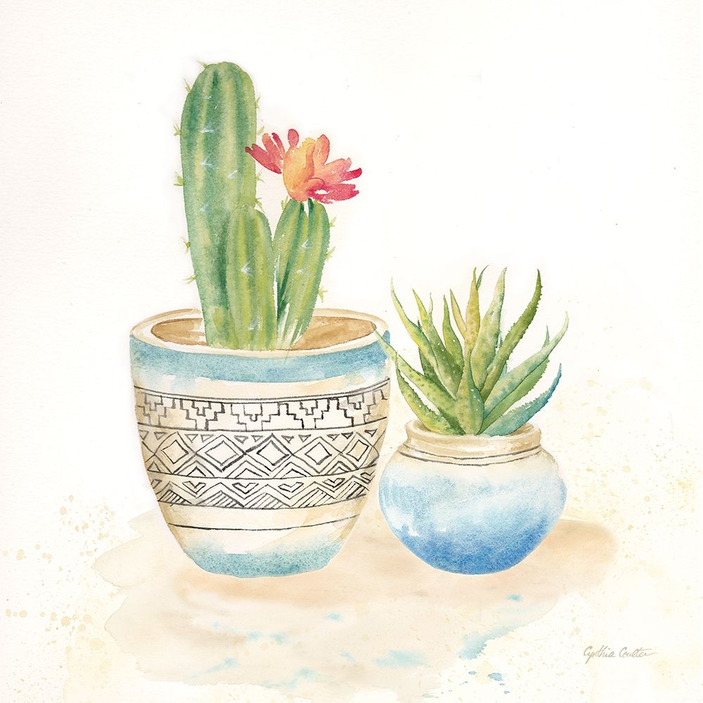 Cactus Pots I art print by Cynthia Coulter for $57.95 CAD