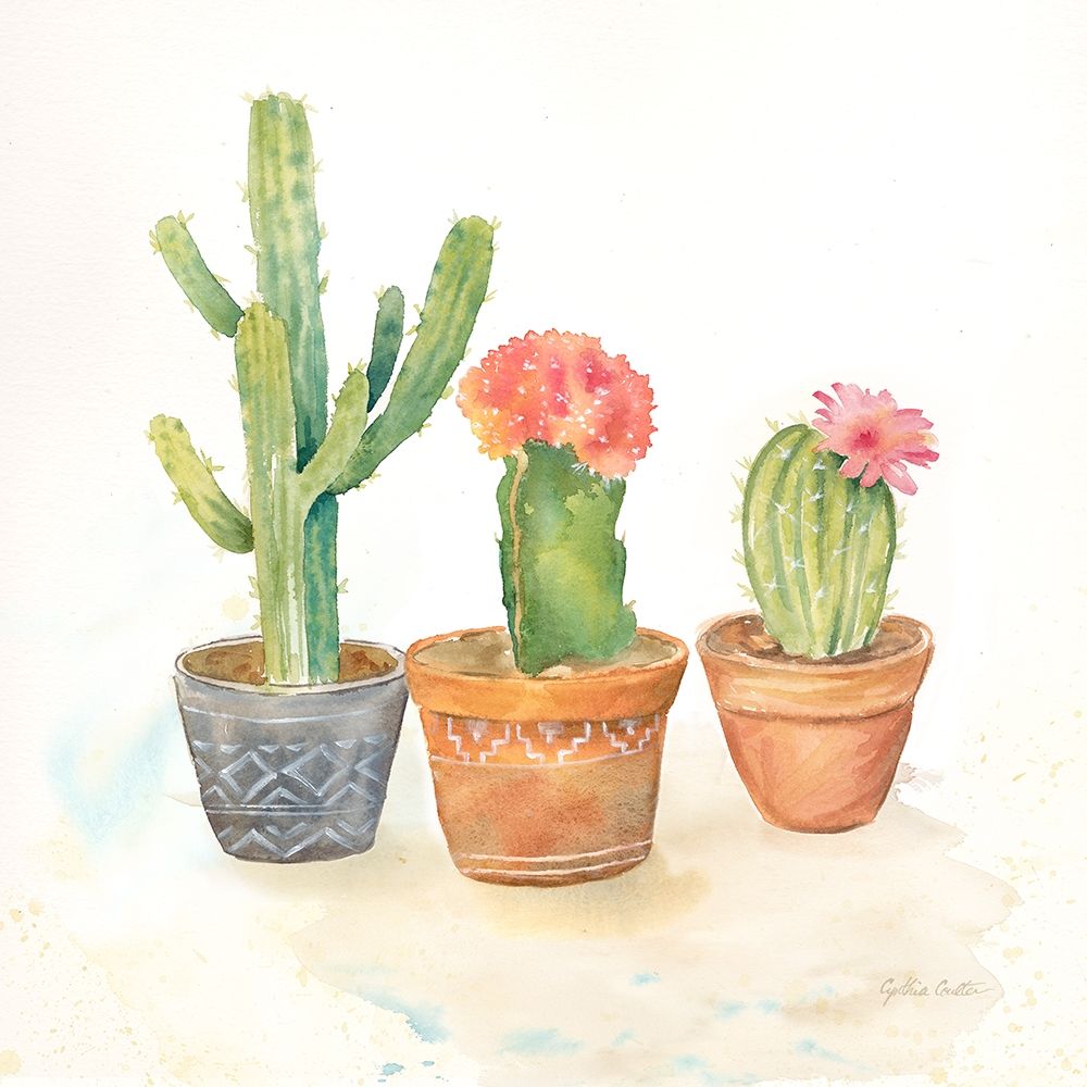 Cactus Pots III art print by Cynthia Coulter for $57.95 CAD