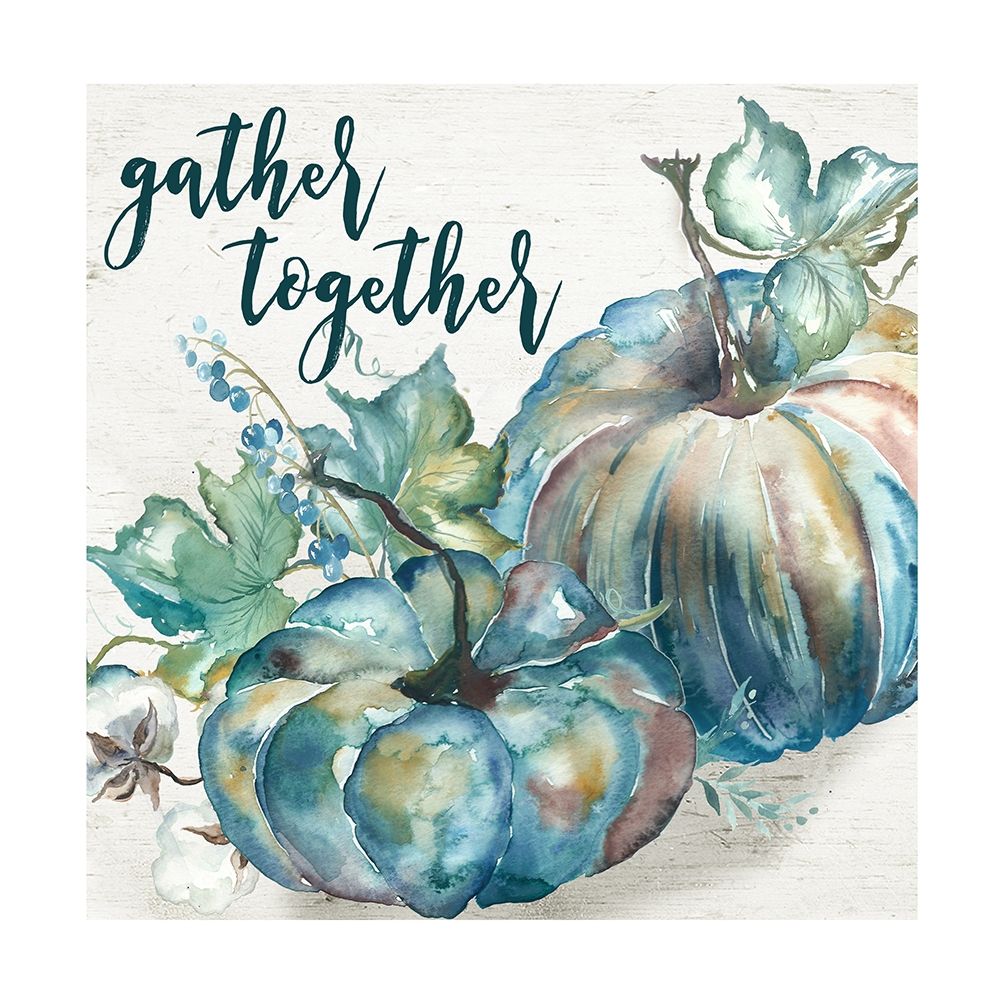 Blue Watercolor Harvest  Square Gather Together art print by Tre Sorelle Studios for $57.95 CAD