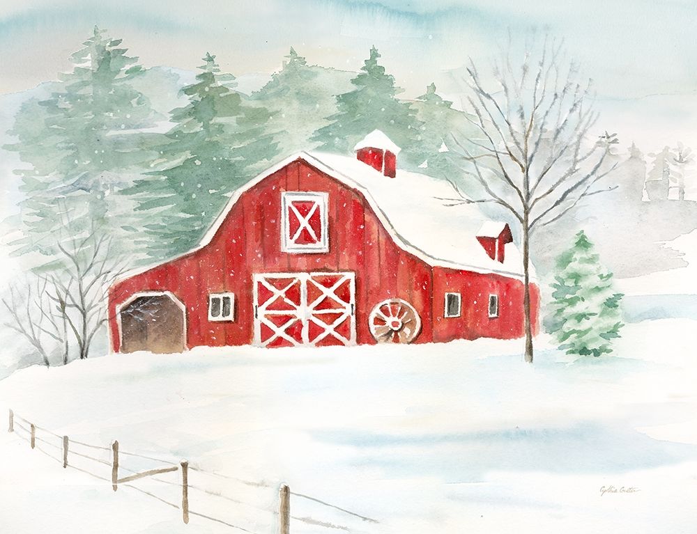 Winter Farmhouse art print by Cynthia Coulter for $57.95 CAD