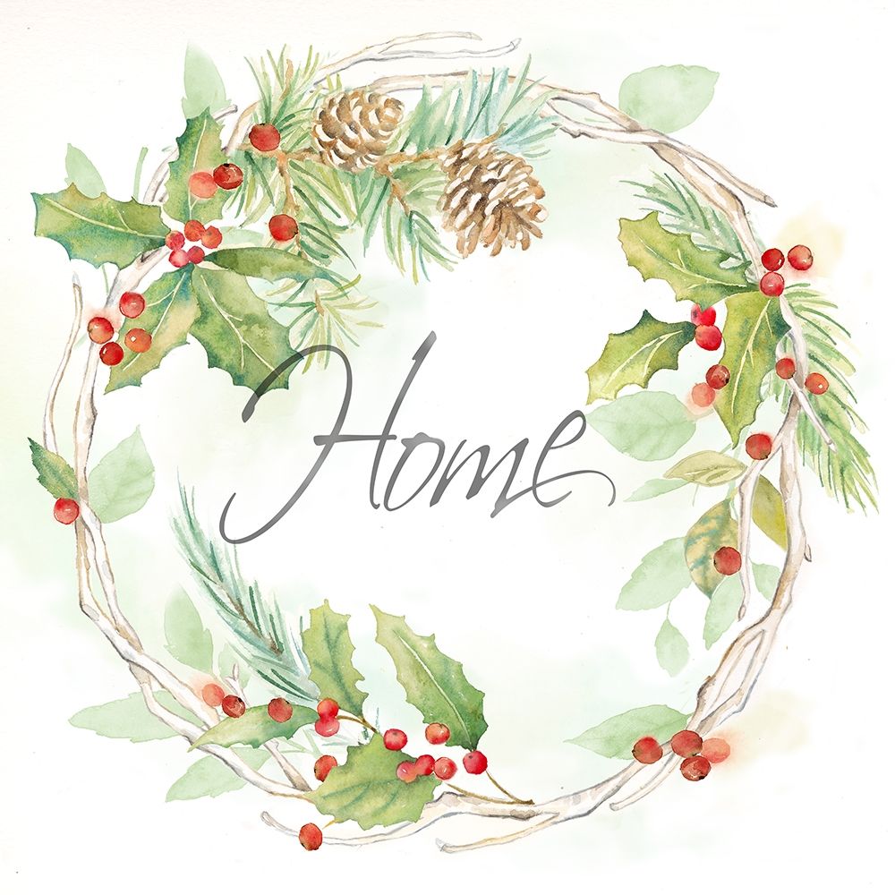 Holiday Wreath Home art print by Cynthia Coulter for $57.95 CAD
