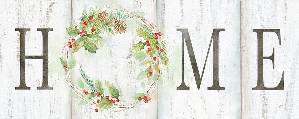 Holiday Wreath Home Sign art print by Cynthia Coulter for $57.95 CAD
