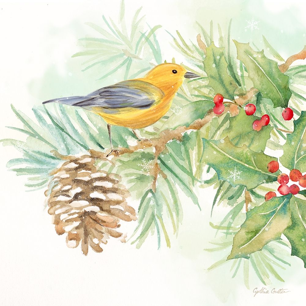 Winter Birds I Warbler art print by Cynthia Coulter for $57.95 CAD