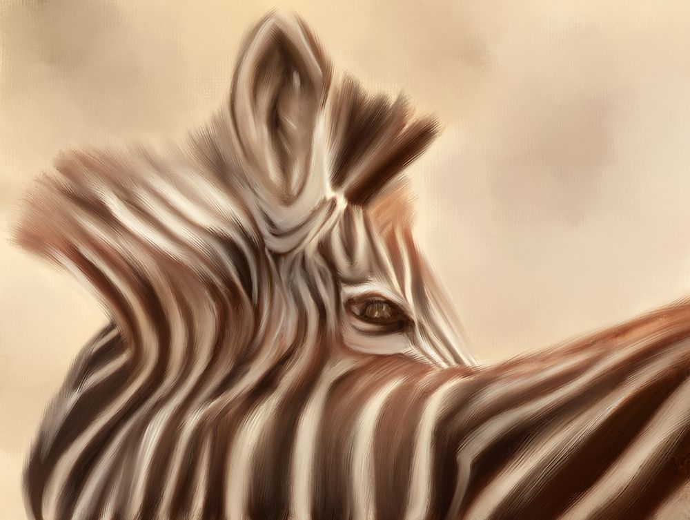 Zebra looking over shoulder art print by Susan Michal for $57.95 CAD