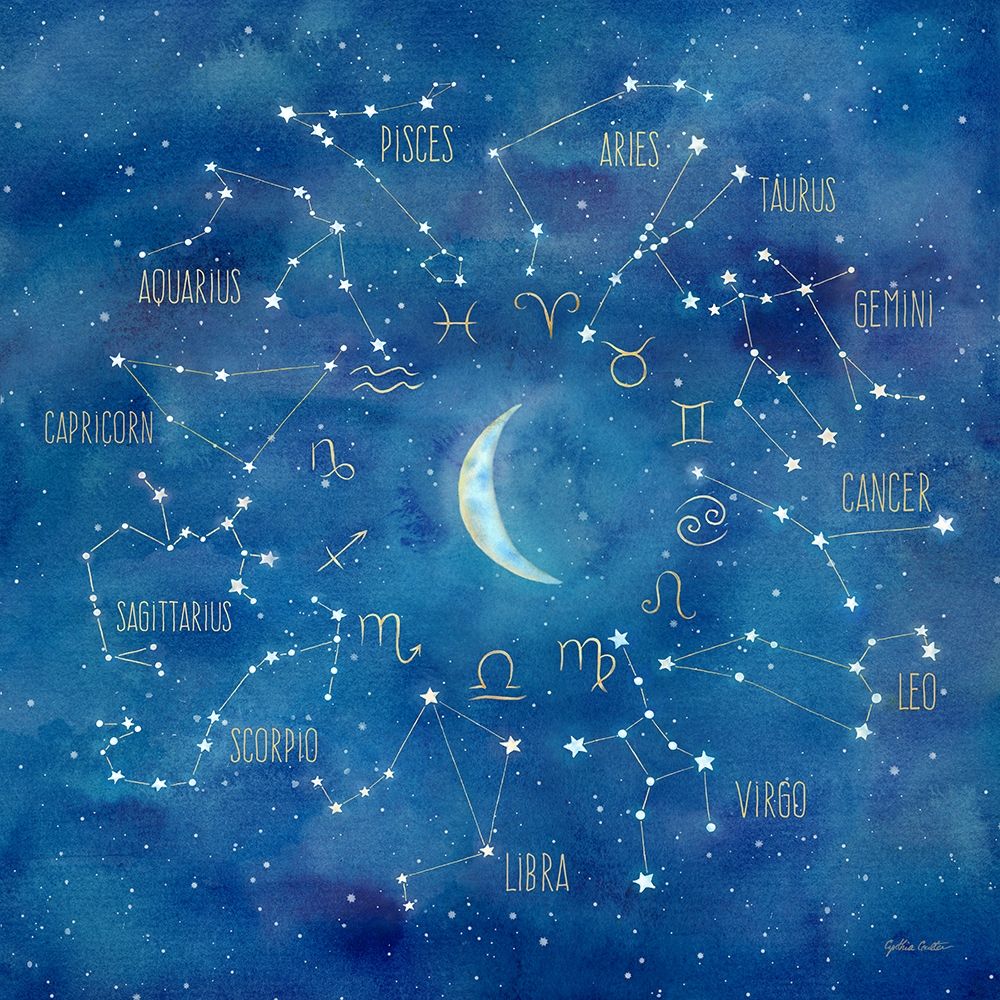 Star Sign with Moon Square art print by Cynthia Coulter for $57.95 CAD