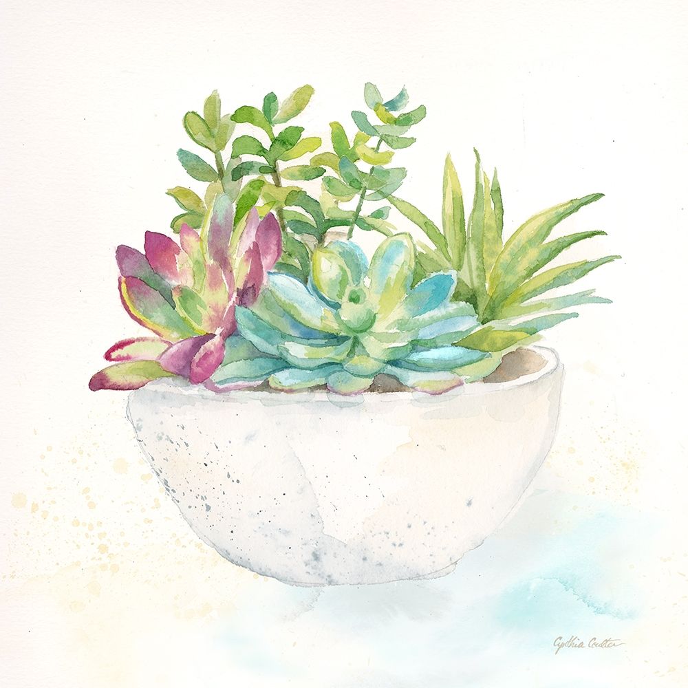 Sweet Succulent Pots II art print by Cynthia Coulter for $57.95 CAD