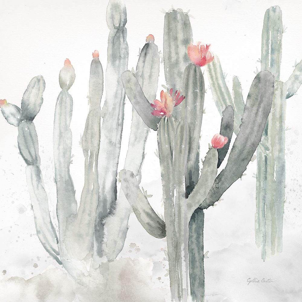 Cactus Garden Gray Blush II art print by Cynthia Coulter for $57.95 CAD