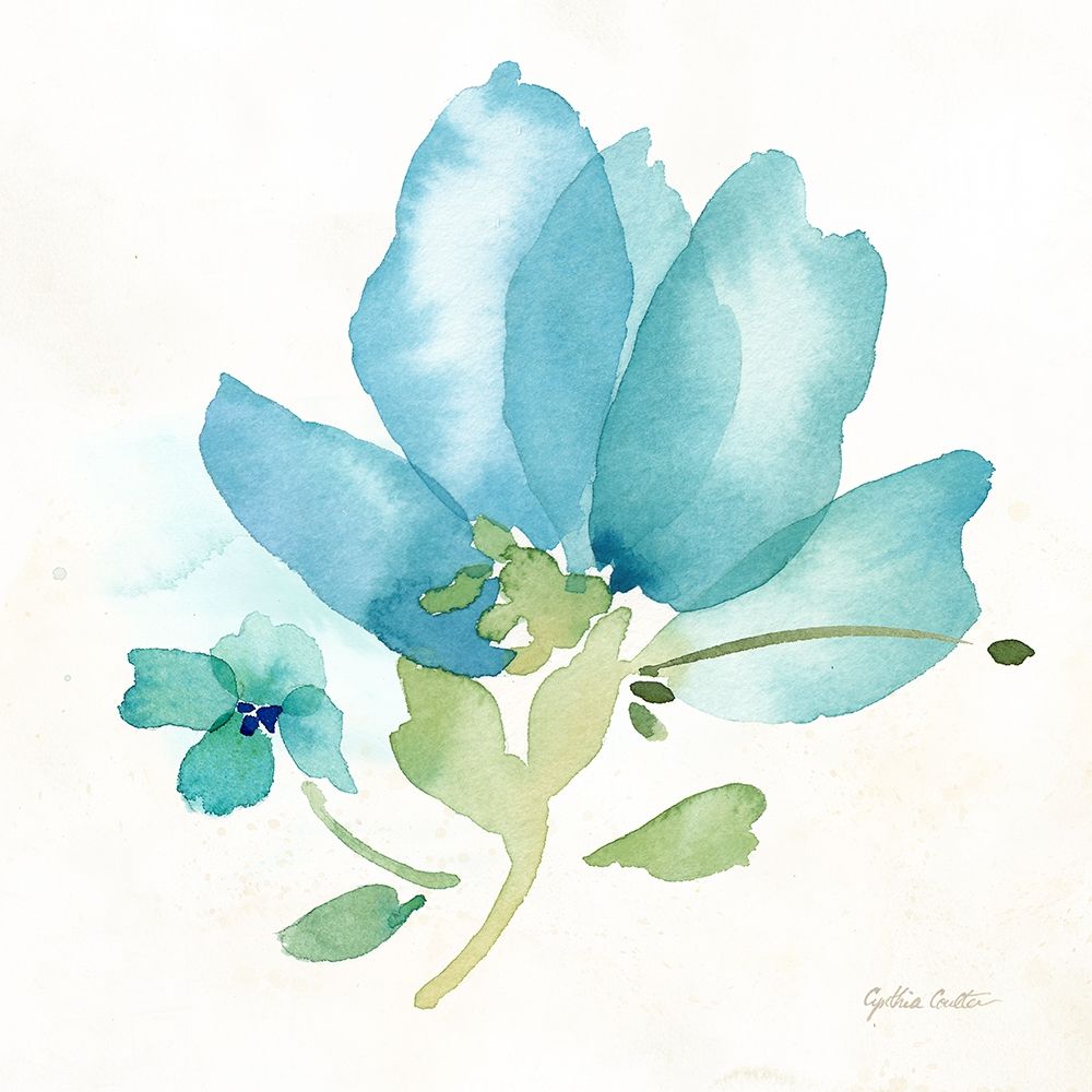Blue Poppy Field Single II art print by Cynthia Coulter for $57.95 CAD
