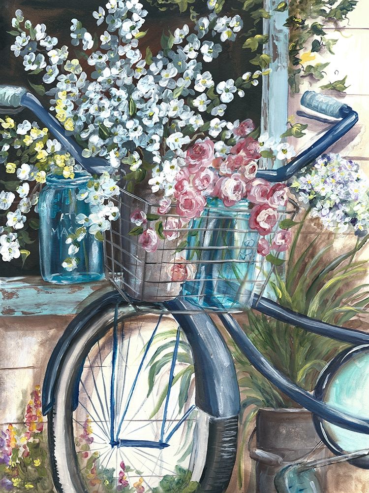 Vintage Bike and Mason Jar art print by Tre Sorelle Studios for $57.95 CAD