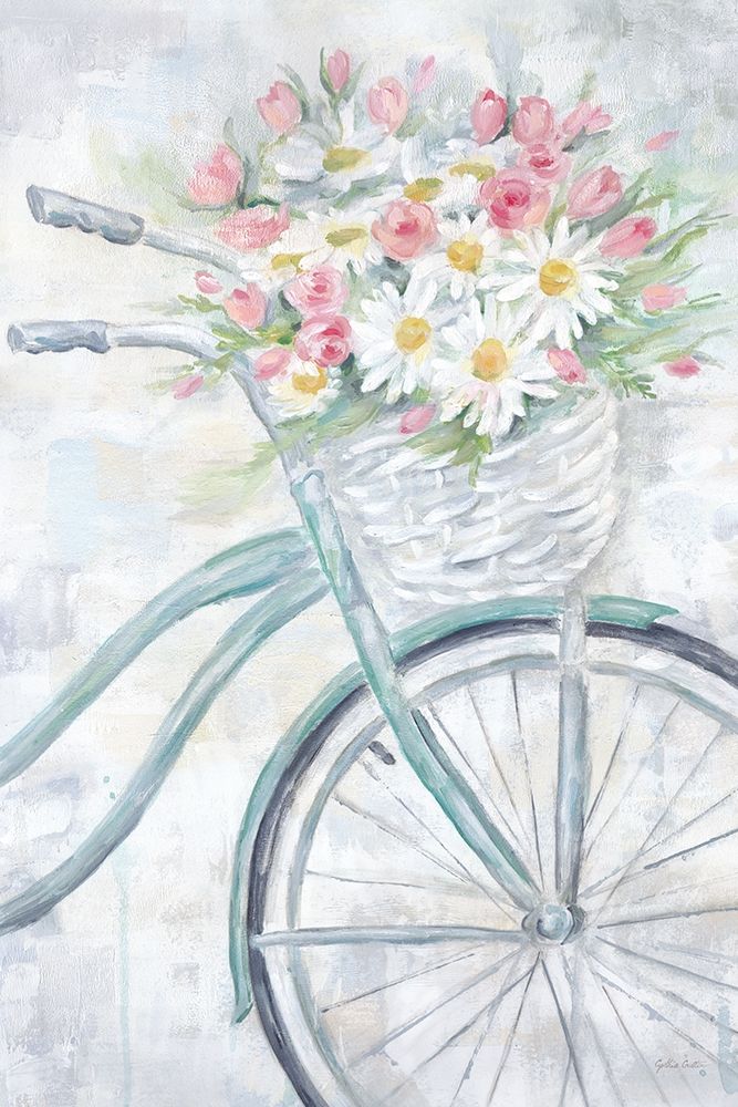 Bike with Flower Basket art print by Cynthia Coulter for $57.95 CAD