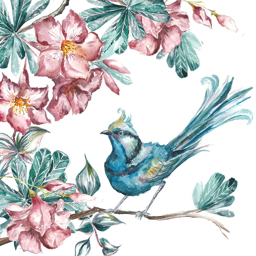 Island Living Bird and Floral I art print by Tre Sorelle Studios for $57.95 CAD