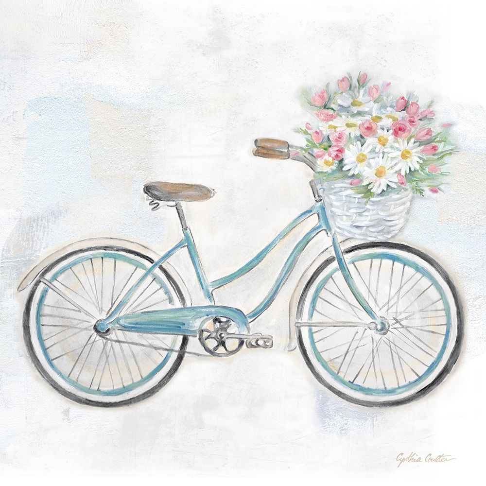 Vintage Bike w/flower basket I art print by Cynthia Coulter for $57.95 CAD