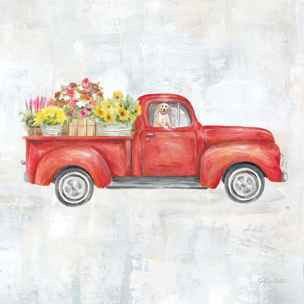 Vintage Red Truck art print by Cynthia Coulter for $57.95 CAD