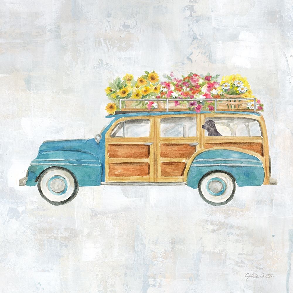Vintage Station Wagon art print by Cynthia Coulter for $57.95 CAD
