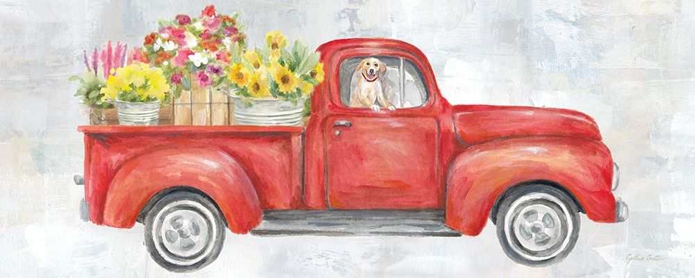Vintage Red Truck Panel art print by Cynthia Coulter for $57.95 CAD