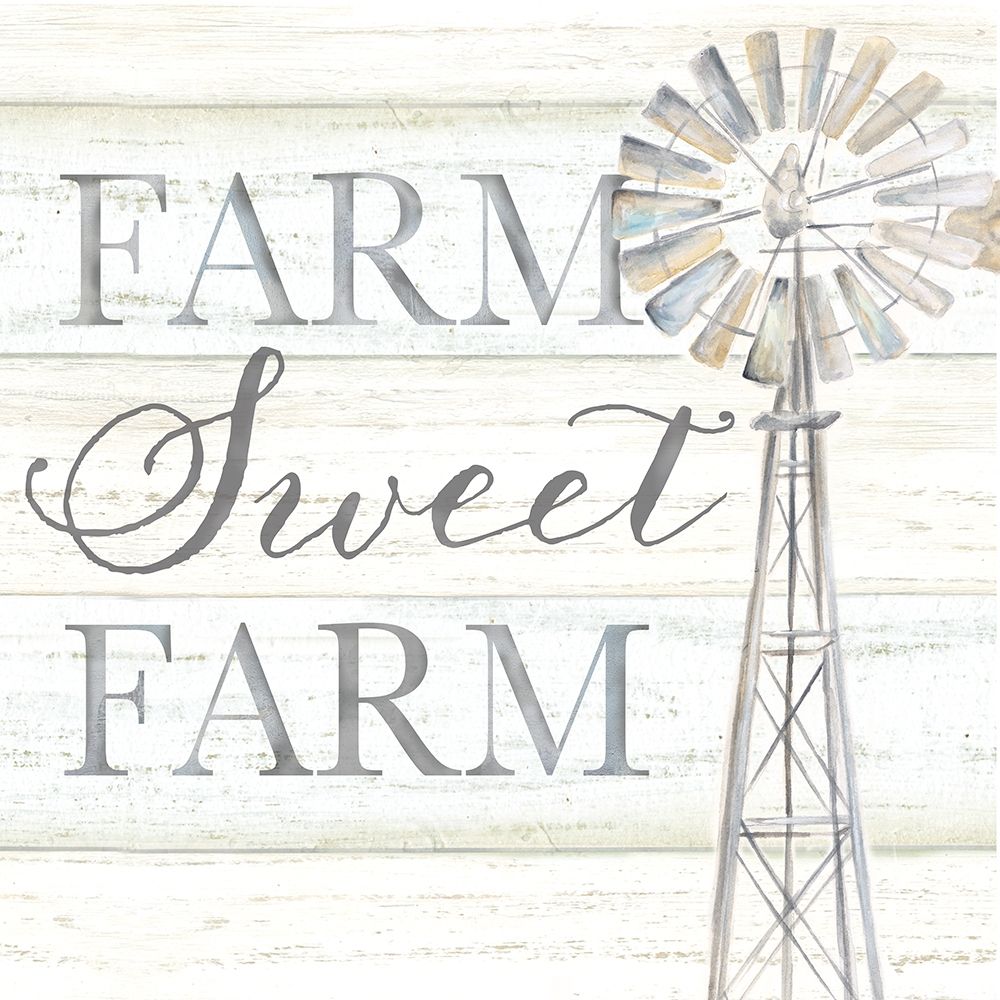 Windmill Farm Sweet Farm Sentiment art print by Cynthia Coulter for $57.95 CAD