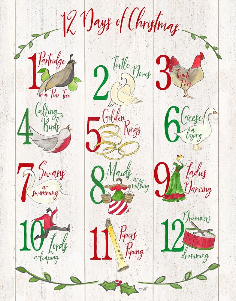 12 Days of Christmas sign art print by Tara Reed for $57.95 CAD