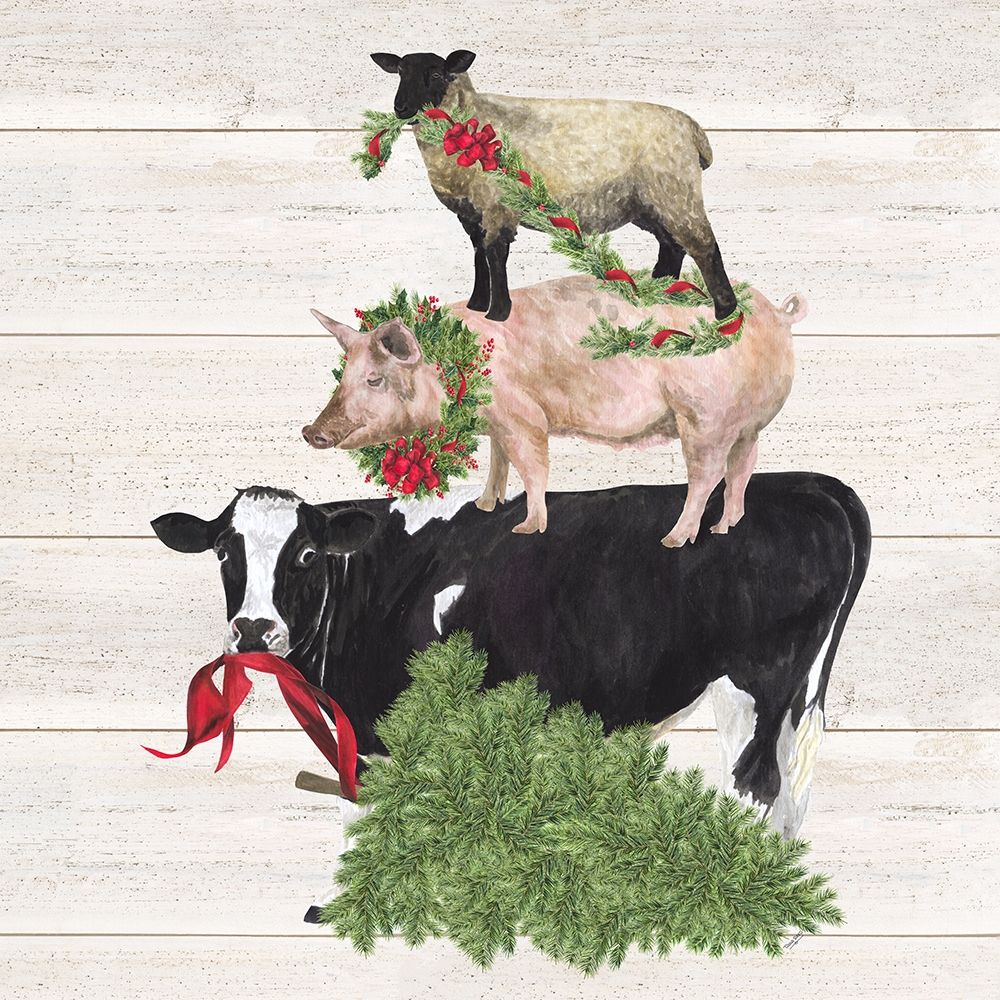 Christmas on the Farm VI-Trio Facing left art print by Tara Reed for $57.95 CAD