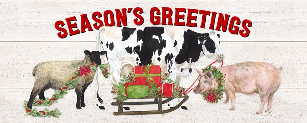 Christmas on the Farm-Seasons Greetings art print by Tara Reed for $57.95 CAD