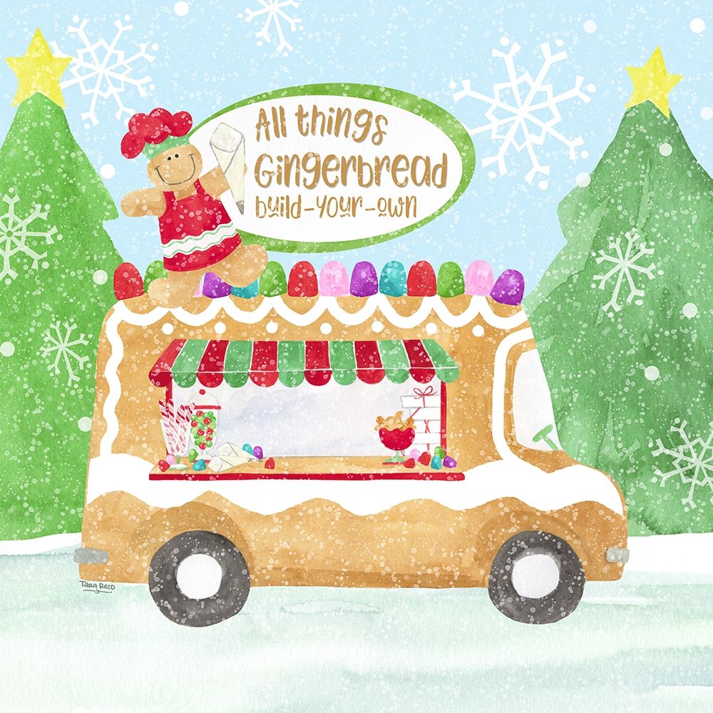 Food Cart Christmas I-Gingerbread art print by Tara Reed for $57.95 CAD