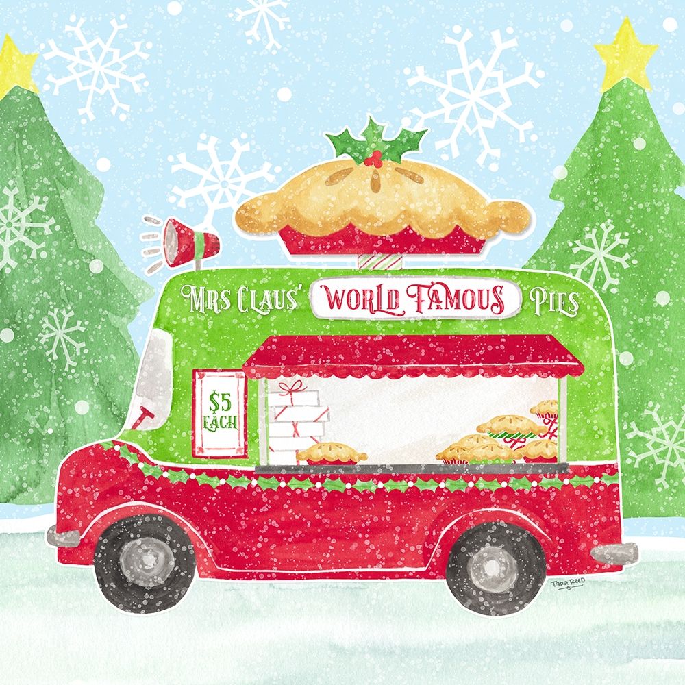 Food Cart Christmas III-Mrs Clause Pies art print by Tara Reed for $57.95 CAD