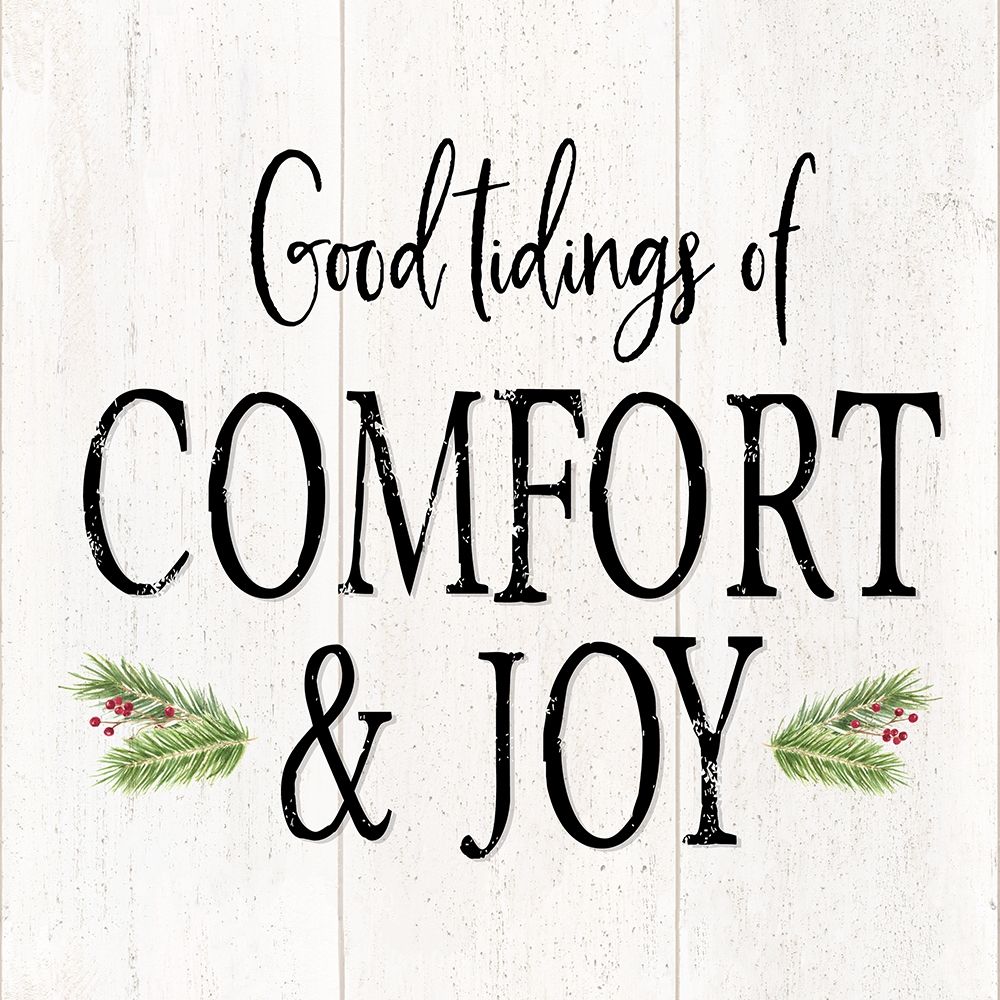 Peaceful Christmas II-Comfort and Joy black text art print by Tara Reed for $57.95 CAD