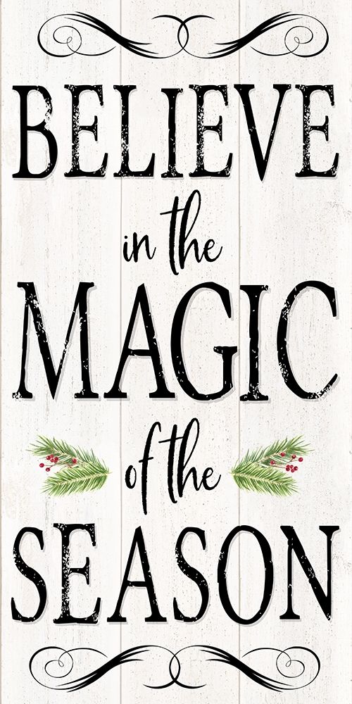 Peaceful Christmas-Magic of the Season vert black text art print by Tara Reed for $57.95 CAD