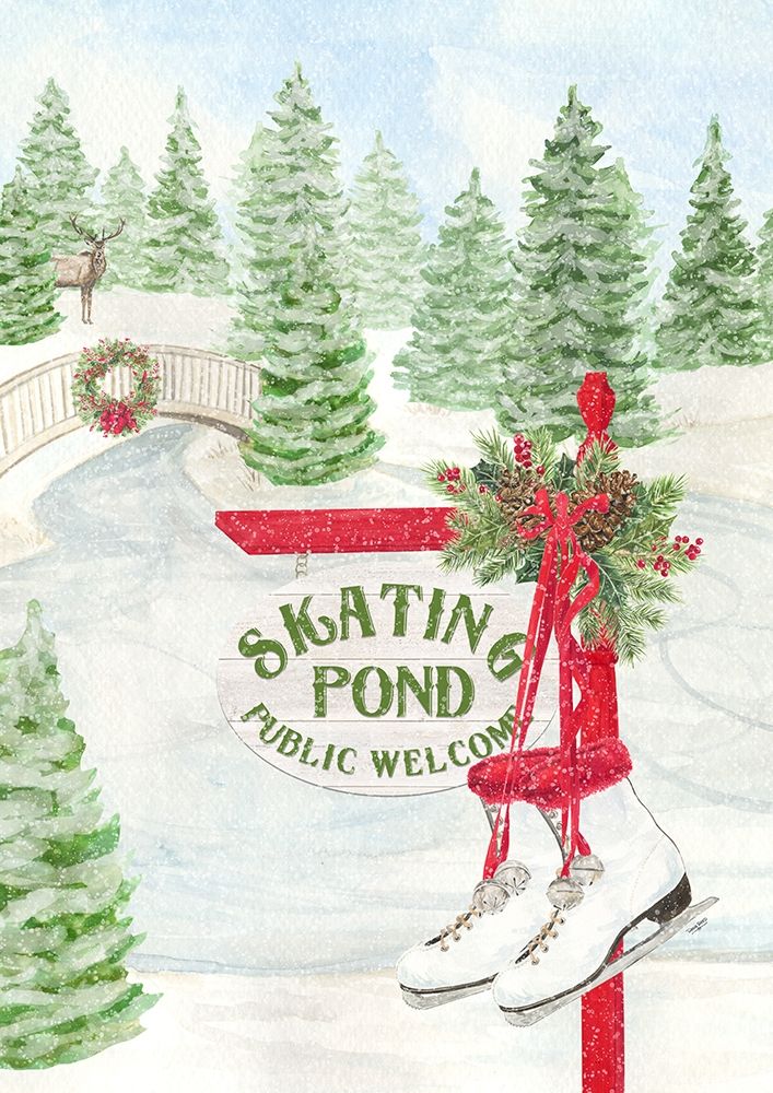 Sleigh Bells Ring-Skating Pond art print by Tara Reed for $57.95 CAD