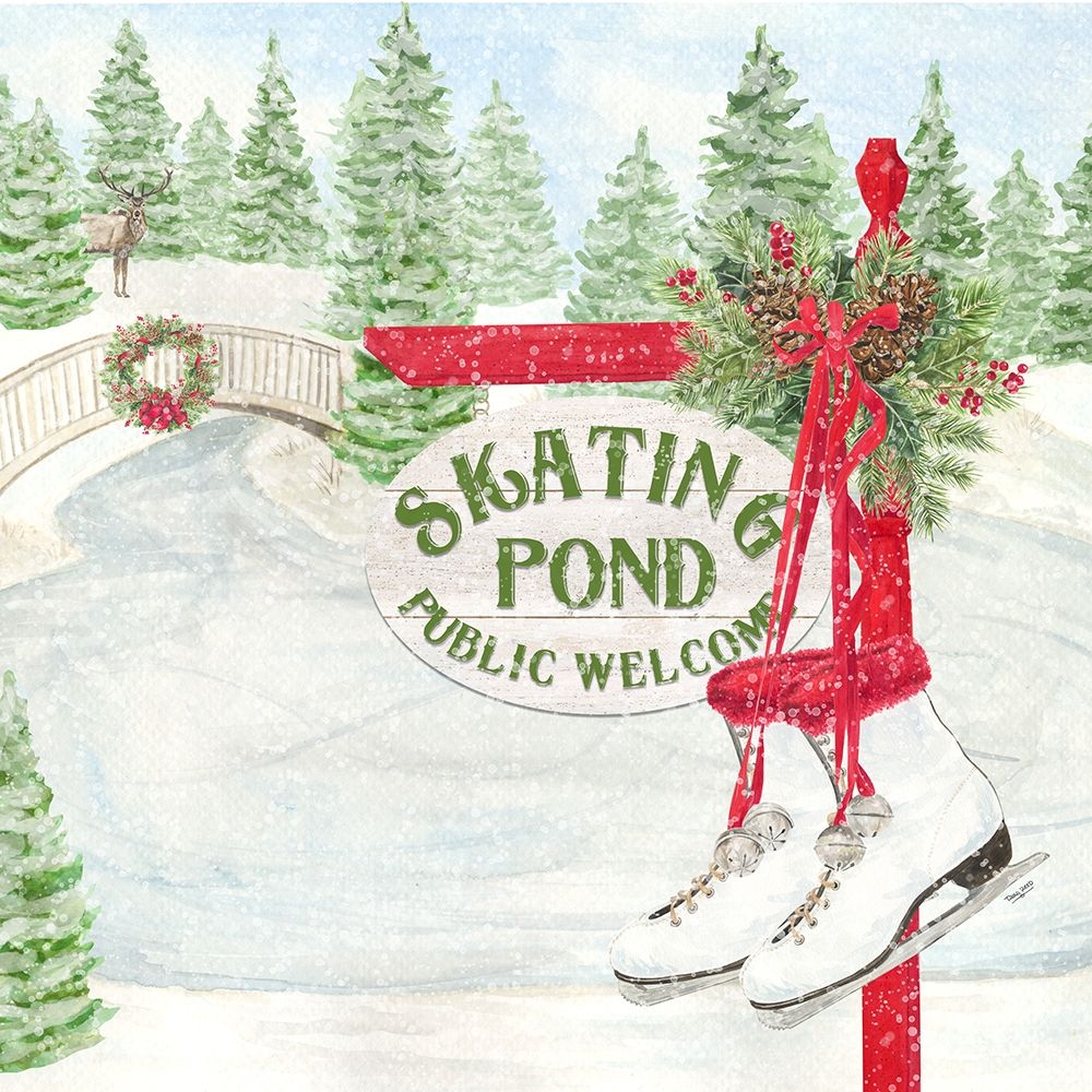 Sleigh Bells Ring I-Skating Pond art print by Tara Reed for $57.95 CAD