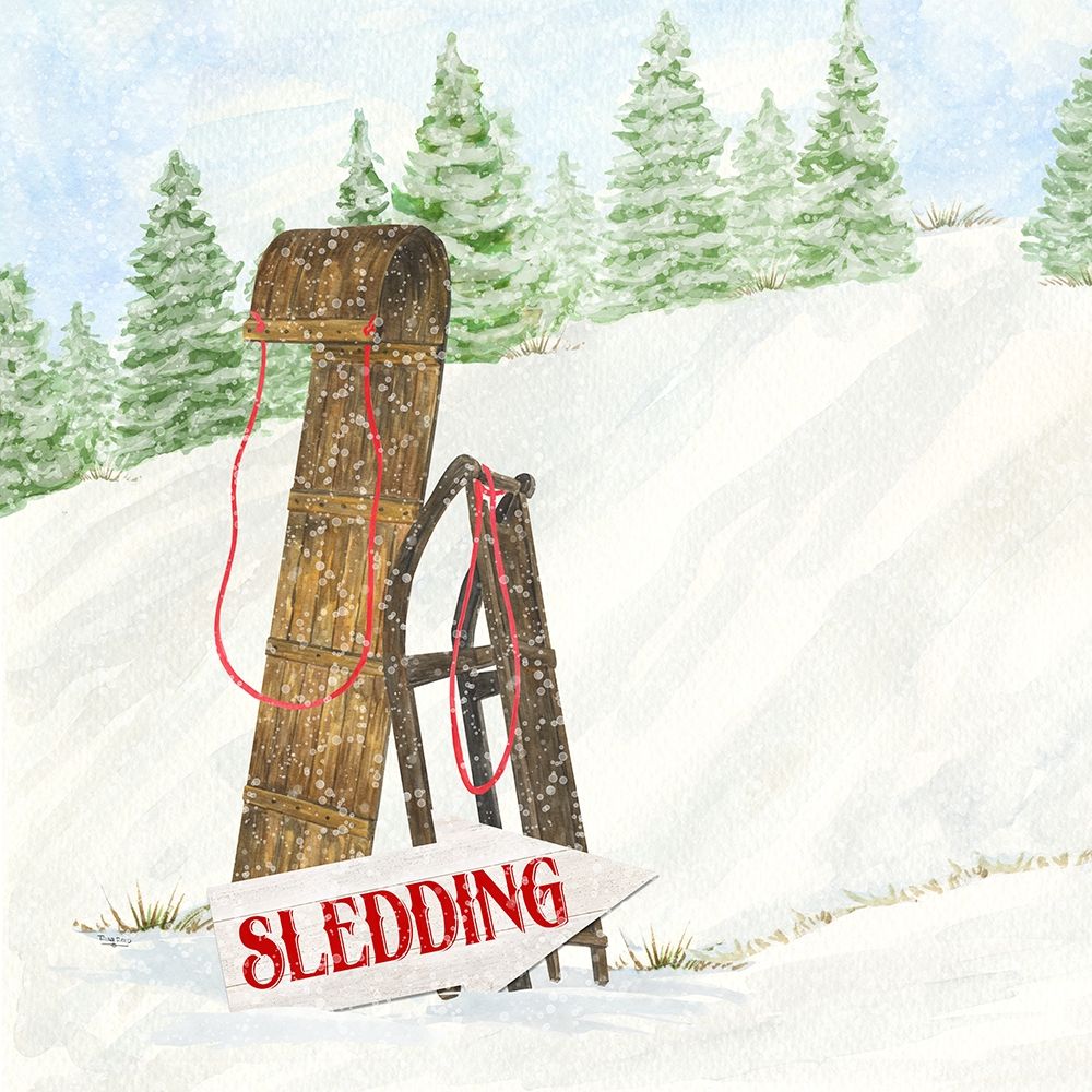 Sleigh Bells Ring II-Sledding art print by Tara Reed for $57.95 CAD