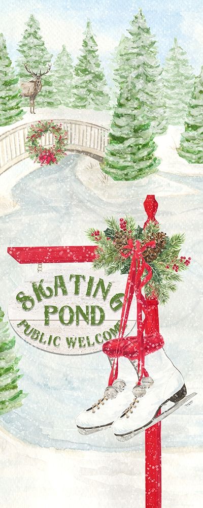 Sleigh Bells Ring panel II-Skating Pond art print by Tara Reed for $57.95 CAD