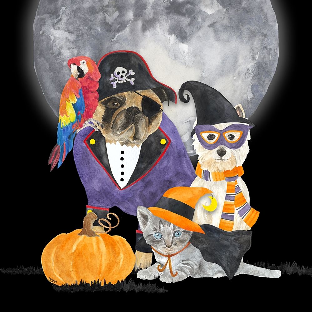 Fright Night Friends III-Pirate Pug art print by Tara Reed for $57.95 CAD