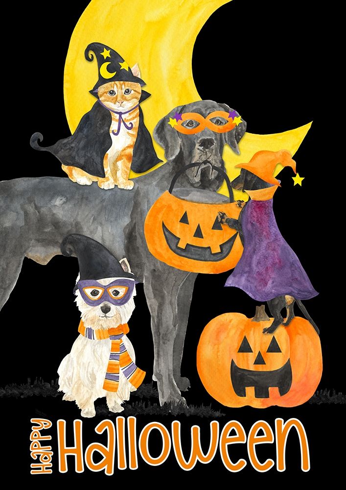 Fright Night Friends-Happy Halloween II art print by Tara Reed for $57.95 CAD