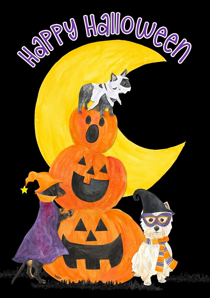 Fright Night Friends-Happy Halloween III art print by Tara Reed for $57.95 CAD